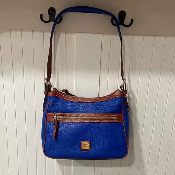 Dooney & Bourke Handbags - Dooney & Bourke Royal Blue and Chestnut Shoulder Bag
